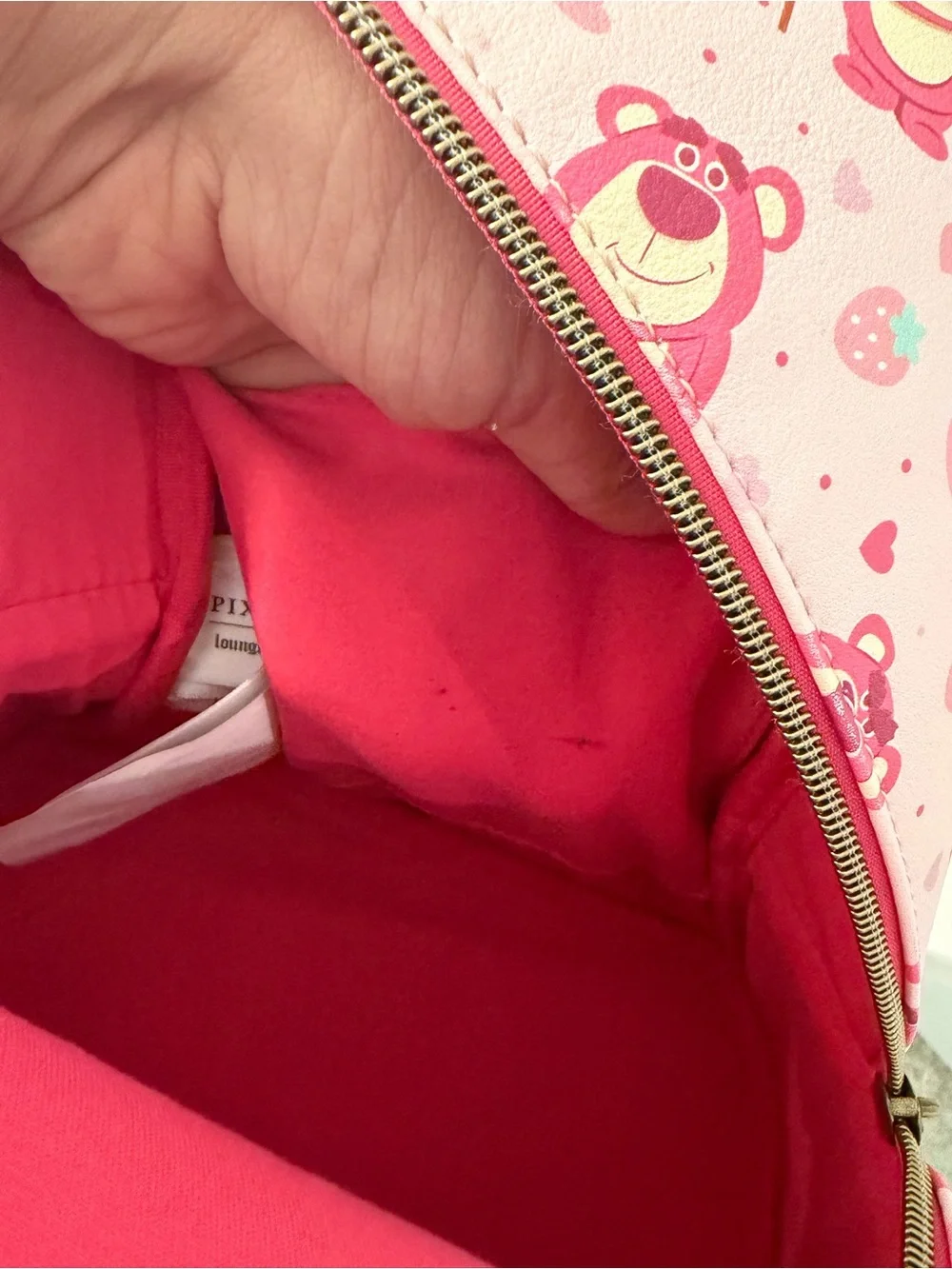 Loungefly Pink Lotso Strawberry Mini Backpack